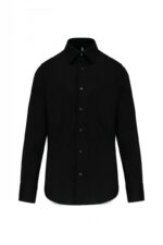 K529 Heren Stretch Overhemd Lange Mouwen Zwart