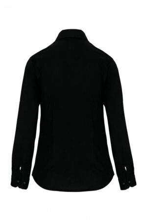 K530 Dames Stretch Blouse Lange Mouwen Zwart