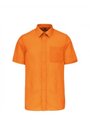 K551 Heren Overhemd Korte Mouwen Oranje