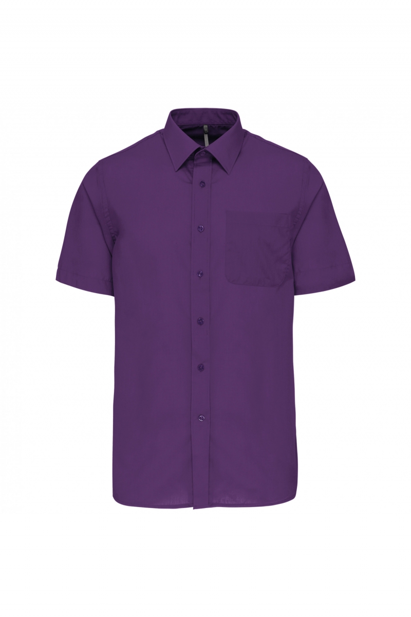 K551 Heren Overhemd Korte Mouwen Purple