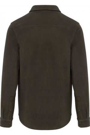 K582 Overhemd van Fleece met Sherpavoering Dark Khaki / Storm Grey