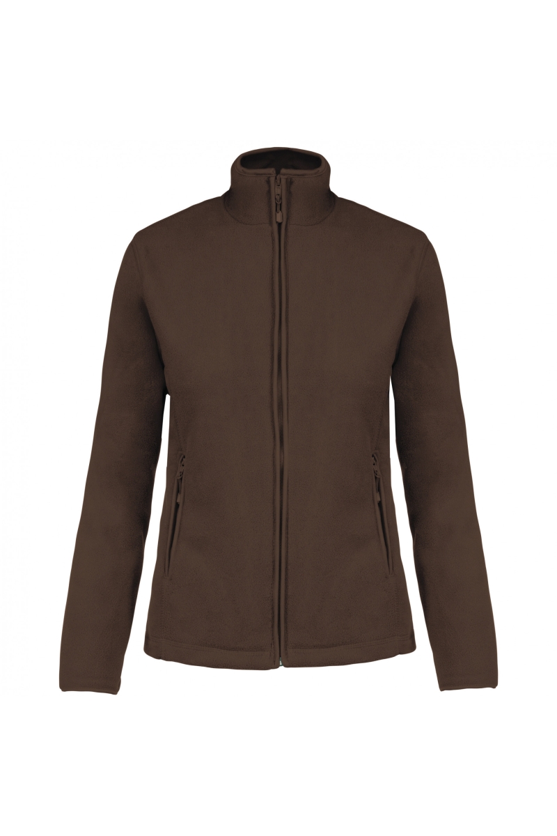 K907 Maureen - Fleece Damesvest met Rits Chocolate