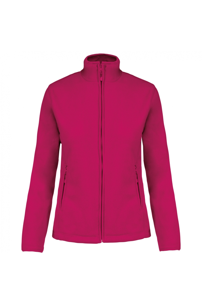 K907 Maureen - Fleece Damesvest met Rits Fuchsia