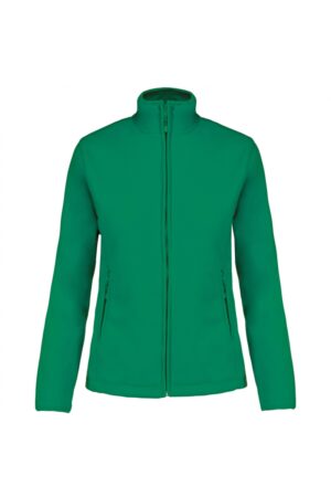 K907 Maureen - Fleece Damesvest met Rits Kelly Green