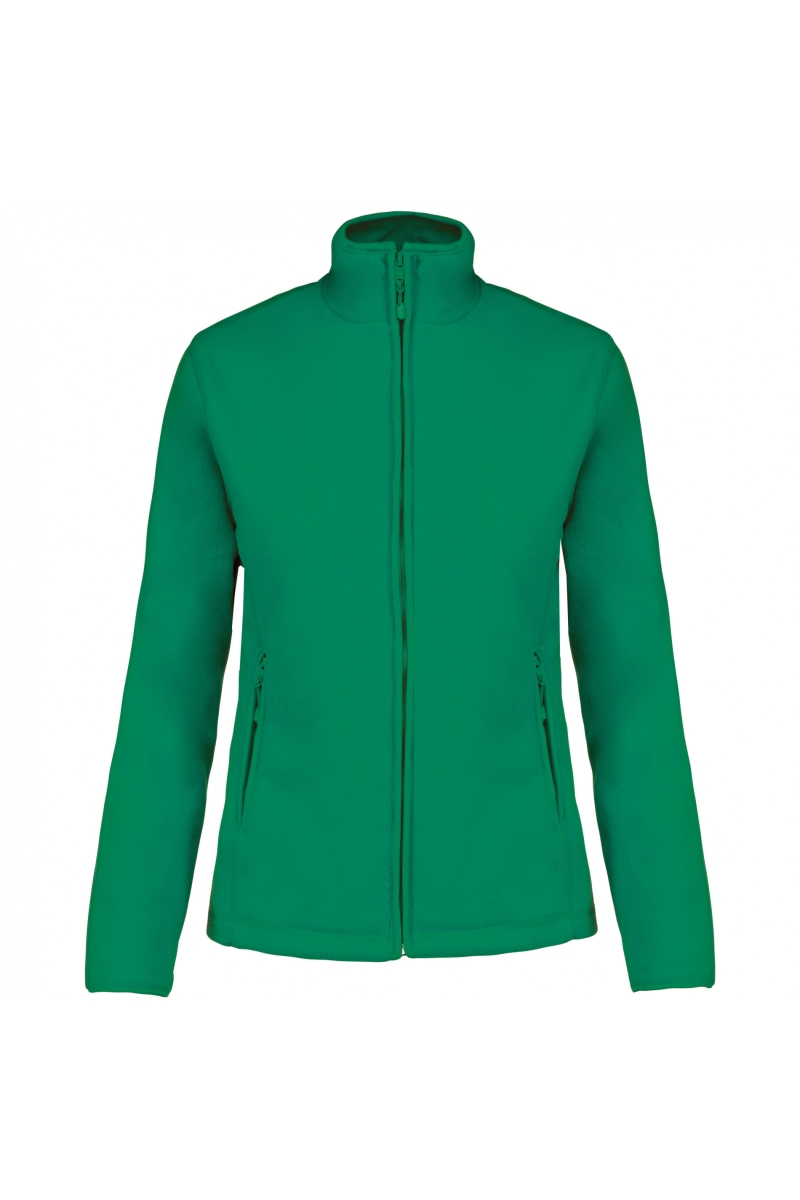 K907 Maureen - Fleece Damesvest met Rits Kelly Green