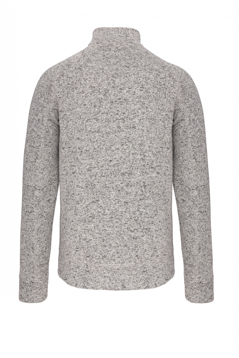 K9106 Heather Herenvest met Rits Light Grey Melange