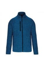 K9106 Heather Herenvest met Rits Light Royal Blue Melange