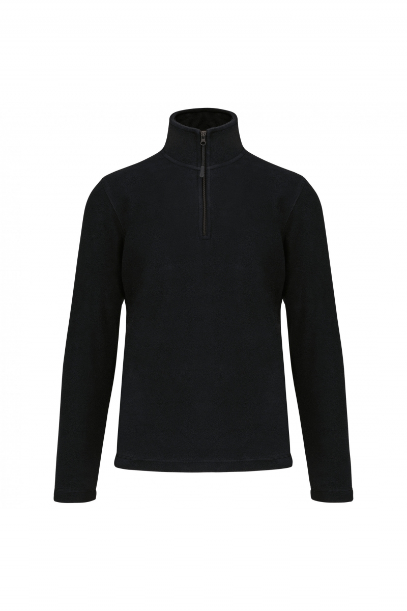 K912 Enzo - Fleece Met Ritskraag Zwart