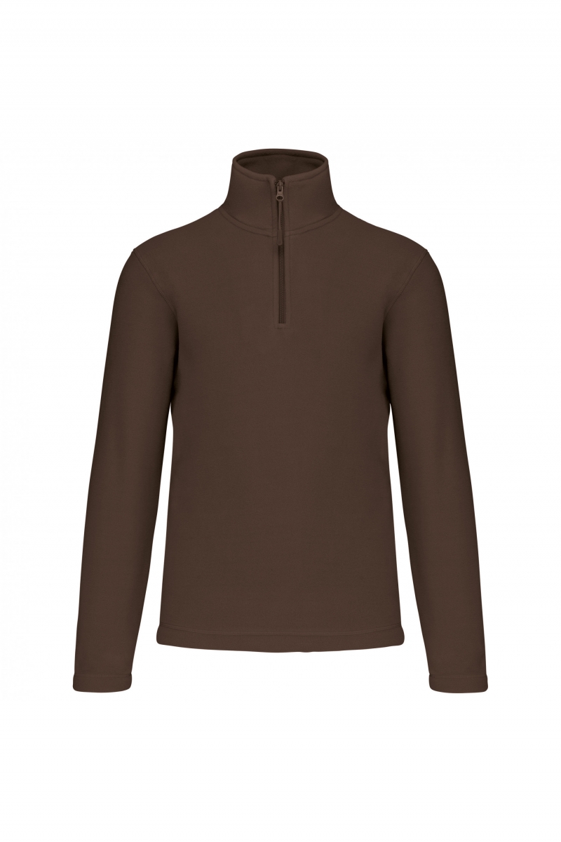 K912 Enzo - Fleece Met Ritskraag Chocolate