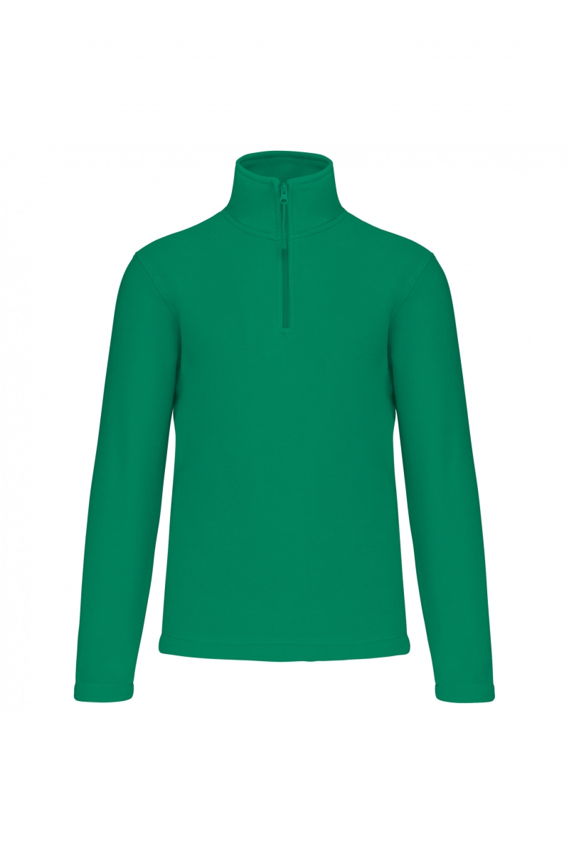 K912 Enzo - Fleece Met Ritskraag Kelly Green