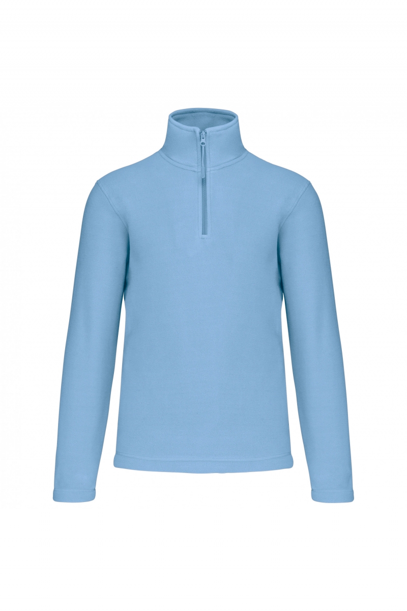 K912 Enzo - Fleece Met Ritskraag Sky Blue