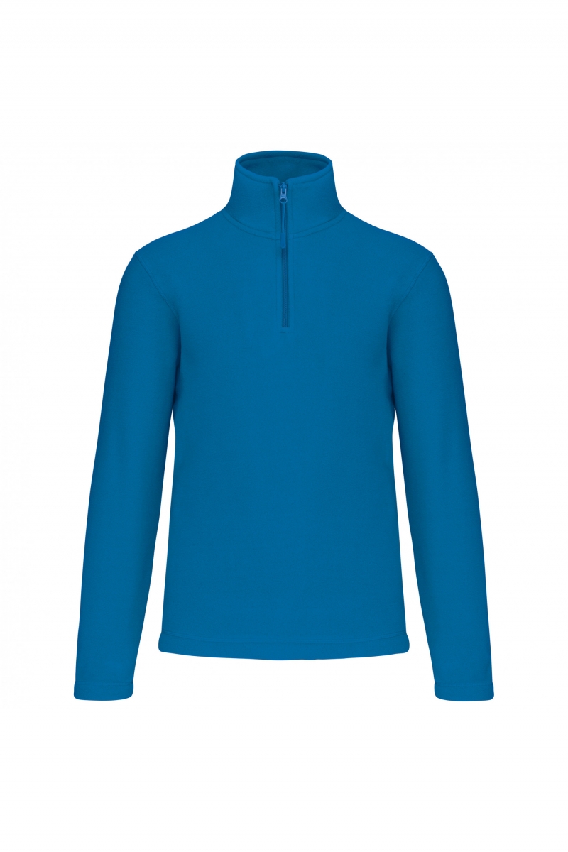 K912 Enzo - Fleece Met Ritskraag Tropical Blue