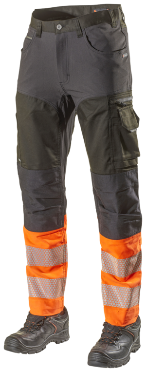 1073PB High-Vis Stretch Werkbroek Zwart/Oranje