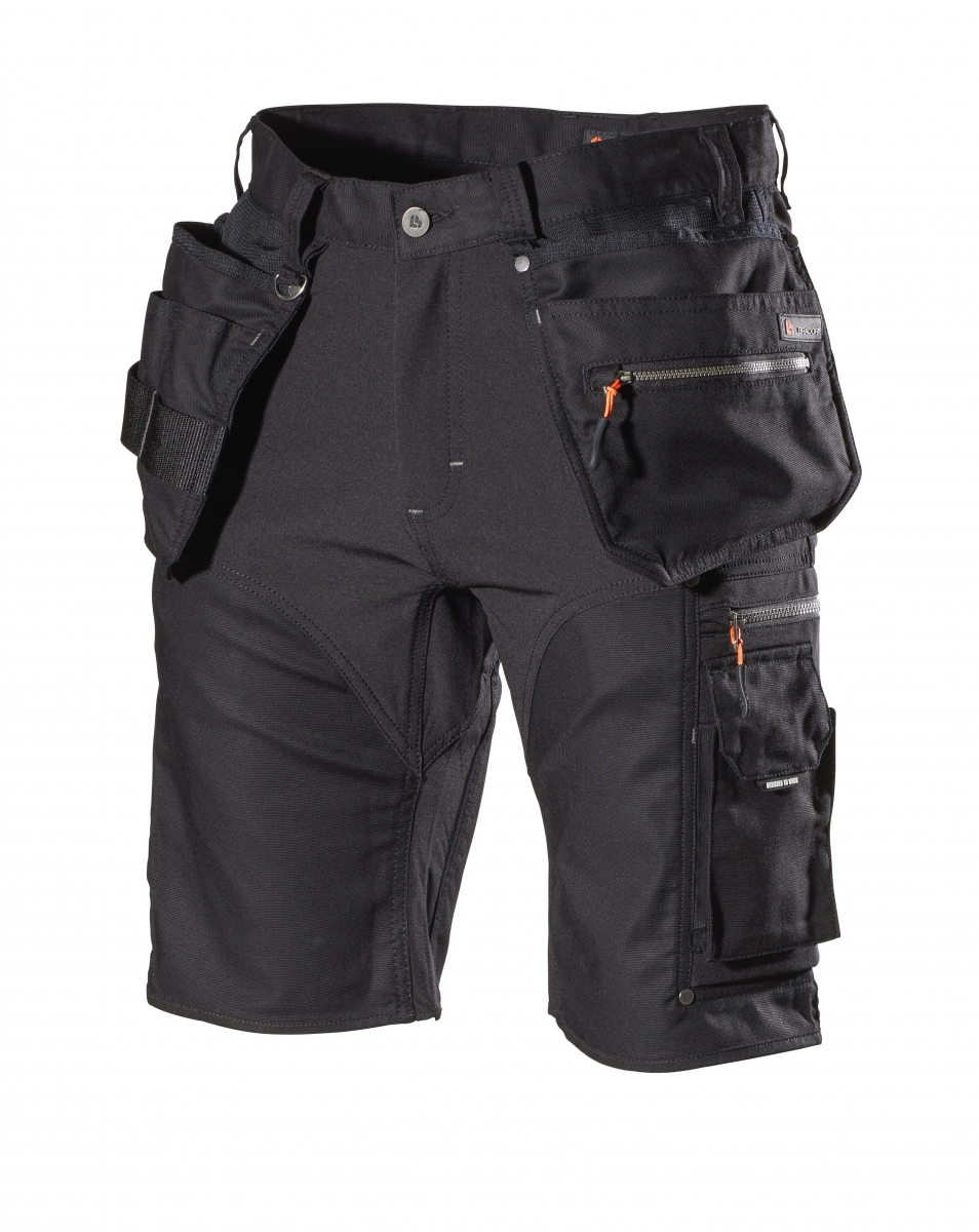 1470PB Stretch Werkshort met Holsterzakken Zwart