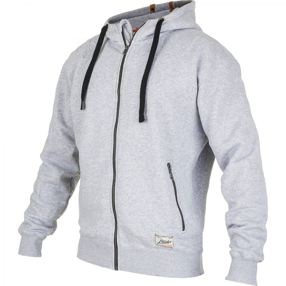 6023PB Hoodie met Lange Rits Grijs