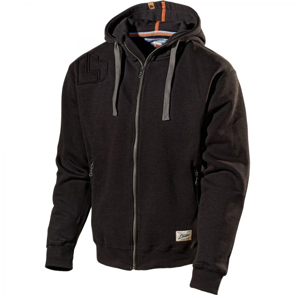 6023PB Hoodie met Lange Rits Zwart