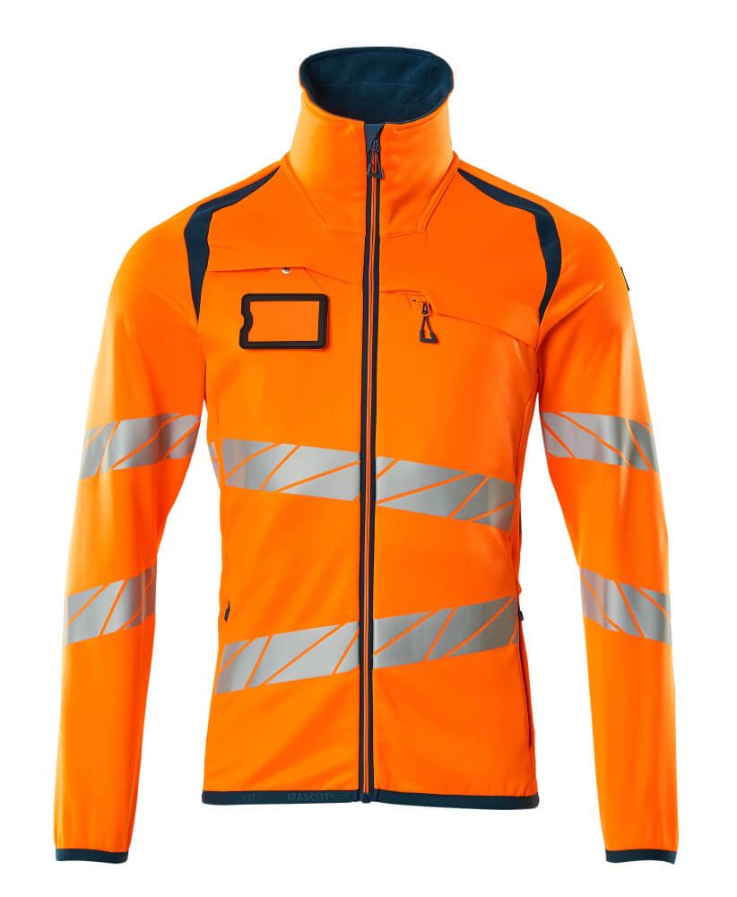 High-Vis Fleecetrui Oranje/Donkerpetrol