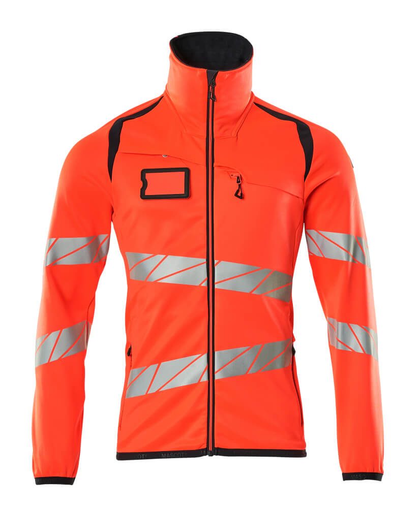 High-Vis Fleecetrui Rood/Donkermarine