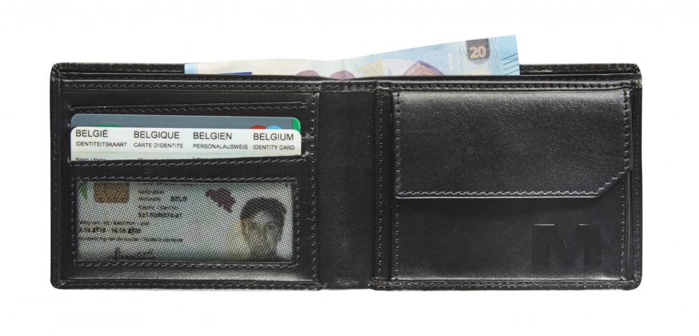 Lederen Compact Billfold RFID Zwart