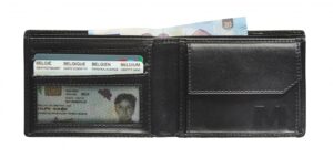 Lederen Compact Billfold RFID Zwart