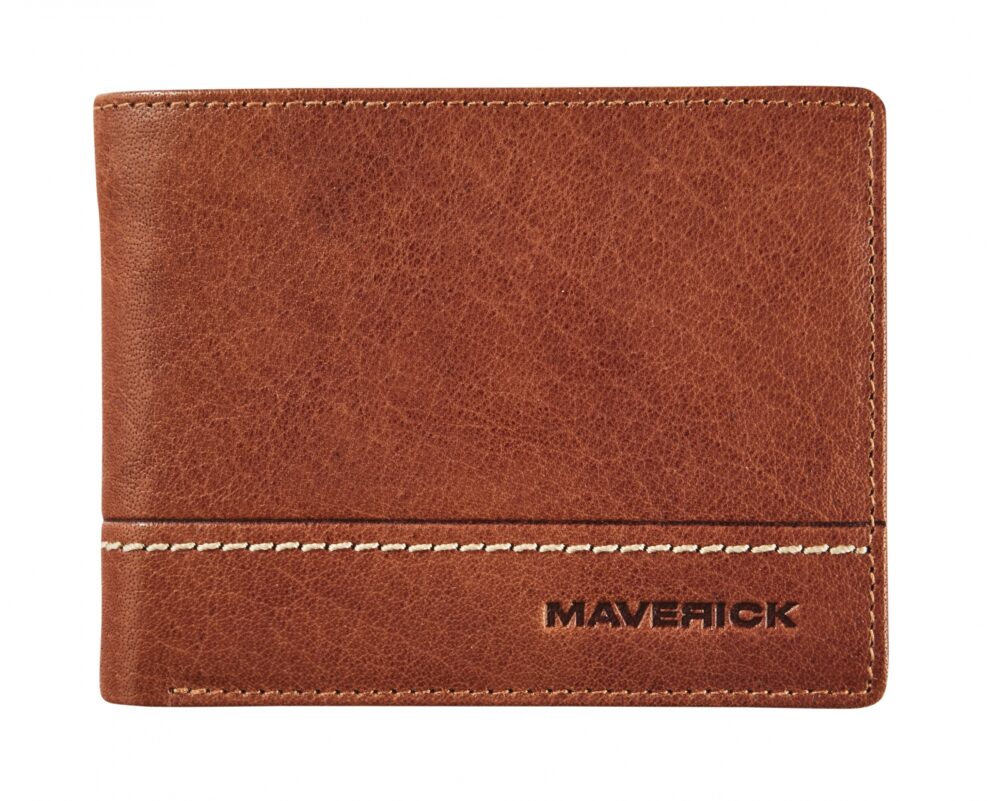 Lederen Billfold RFID Met 2 Biljetvakken Cognac