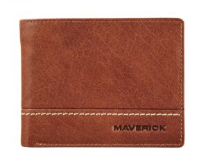 Lederen Billfold RFID Met 2 Biljetvakken Cognac