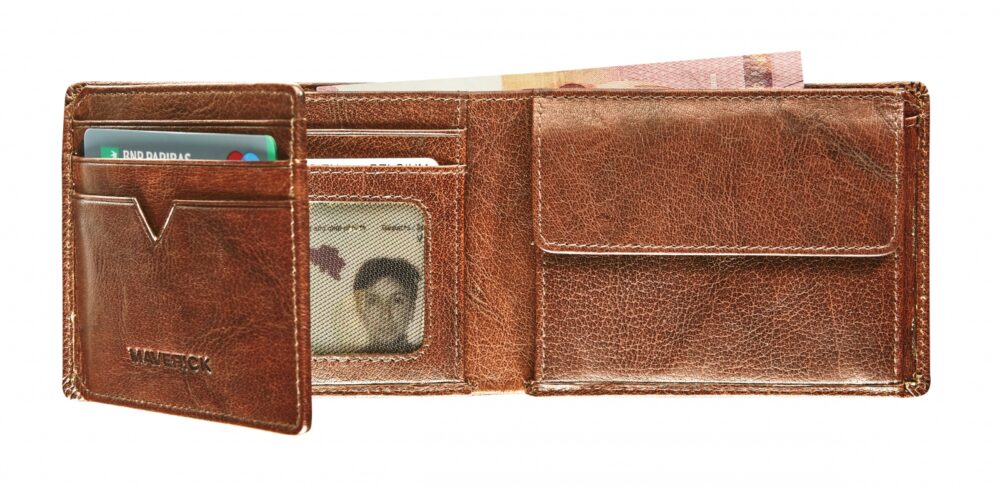 Lederen Billfold RFID Met 2 Biljetvakken Cognac