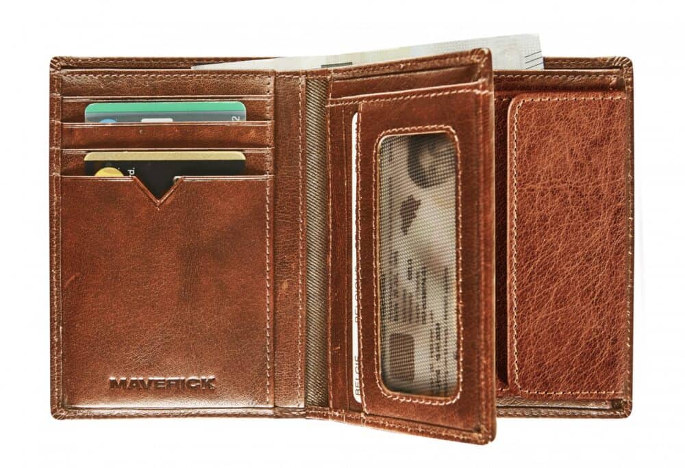 Lederen Portefeuille RFID Met Kleingeldvak Cognac