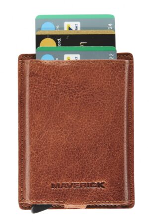 Lederen CardProtector Slim RFID Cognac