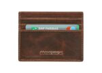 Lederen Kaarthouder RFID Met Drukknopsluiting Bruin