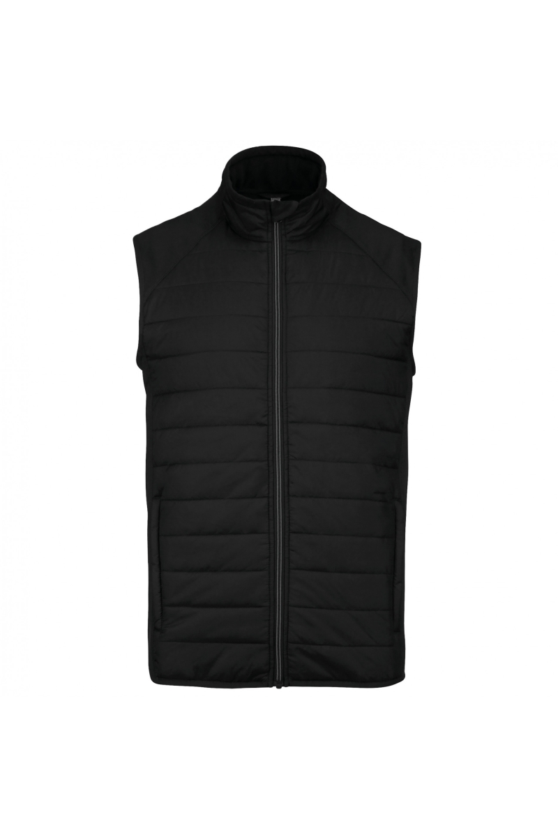 PA235 Bodywarmer in Twee Stoffen zonder Mouwen Zwart