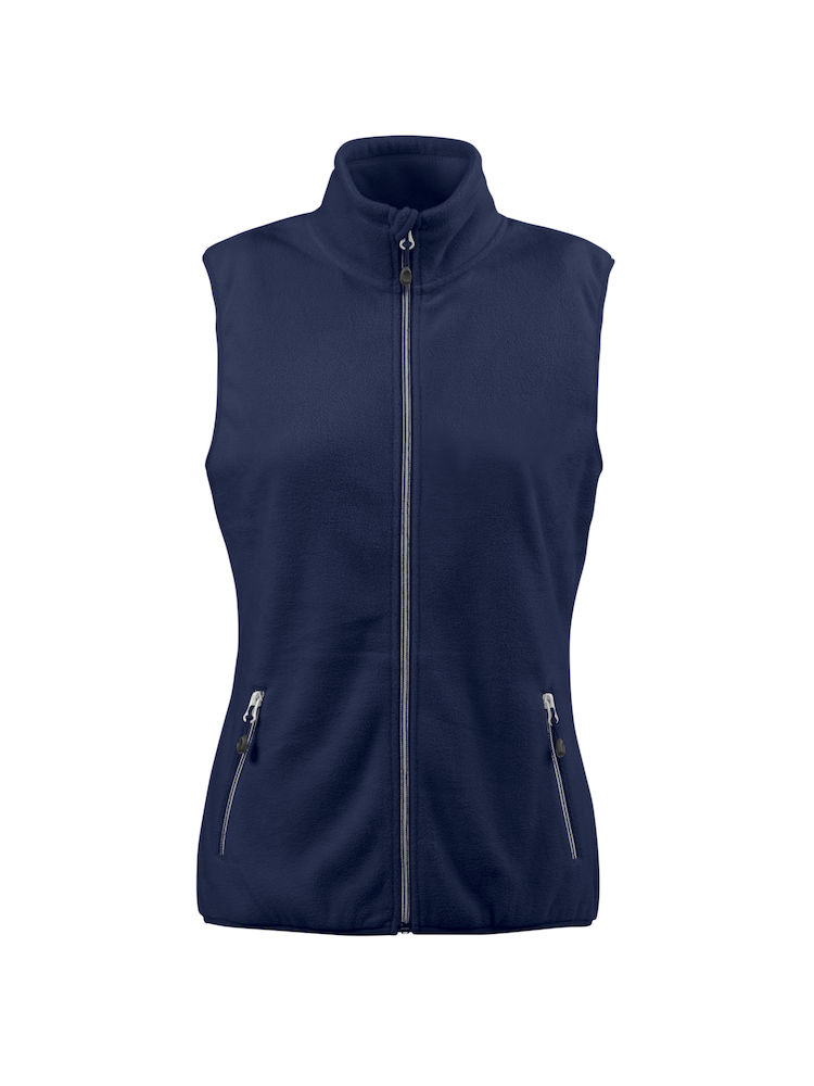 Printer Sideflip Lady Fleece Vest Navy