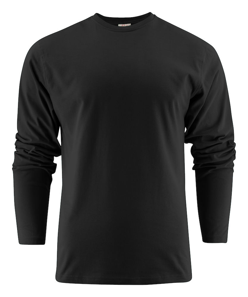 Printer Heavy t-shirt L/S Zwart