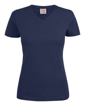 Heavy V-Neck Lady T-shirt Navy