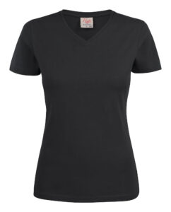 Heavy V-Neck Lady t-shirt Black