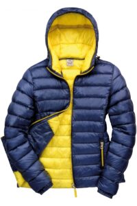 R194F Womens Snow Bird Hooded Jacket Navy / Yellow