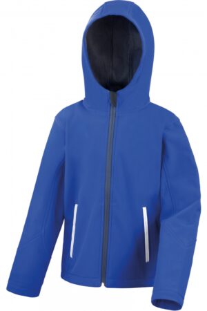 R224JY Softshell Kids met Kap Royal Blue/Navy