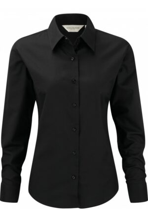 RU932F Ladies' Long Sleeve Easy Care Oxford Shirt Black