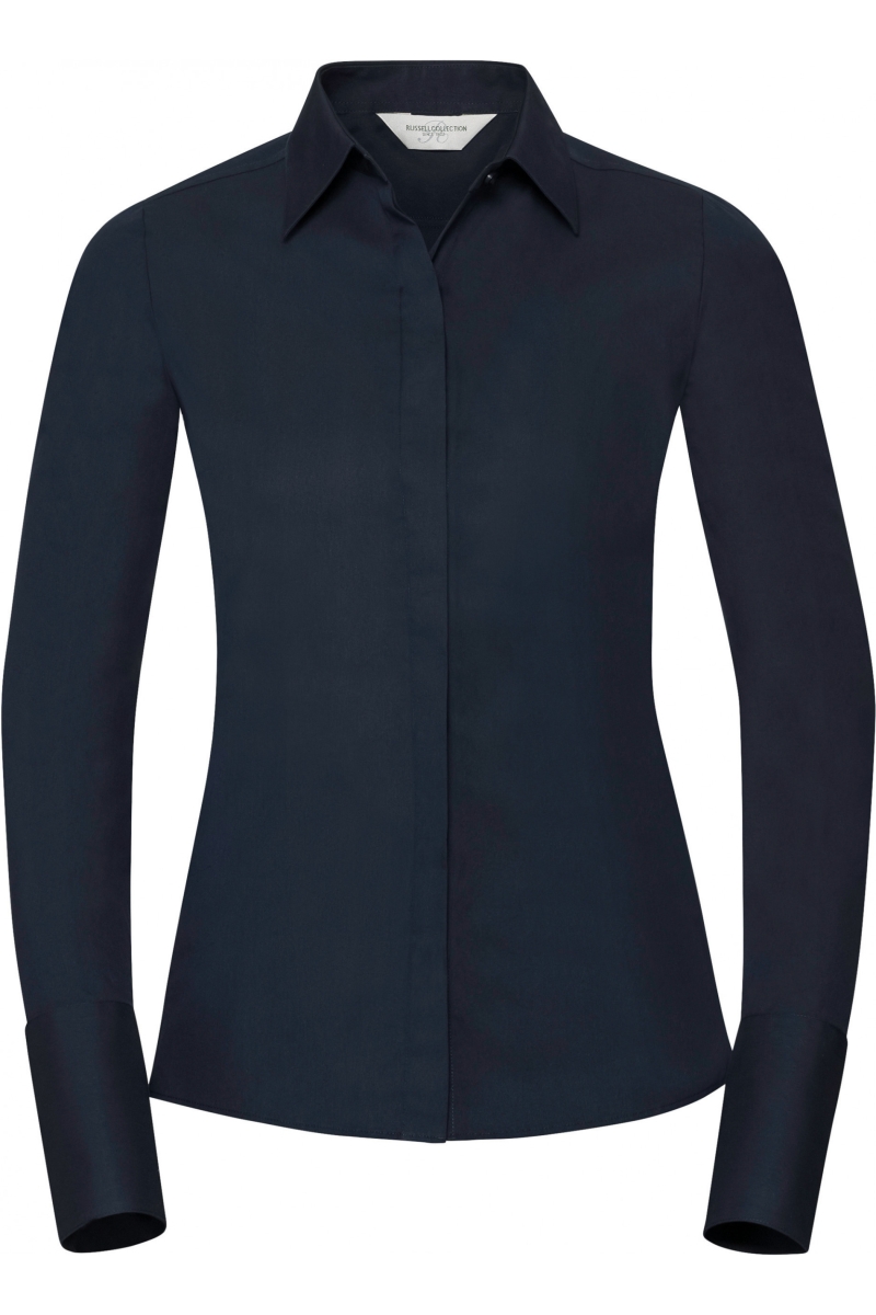 RU960F Ladies' Long Sleeve Ultimate Stretch Navy