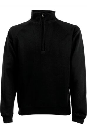 SC165 Premium Zip Neck Sweat Black