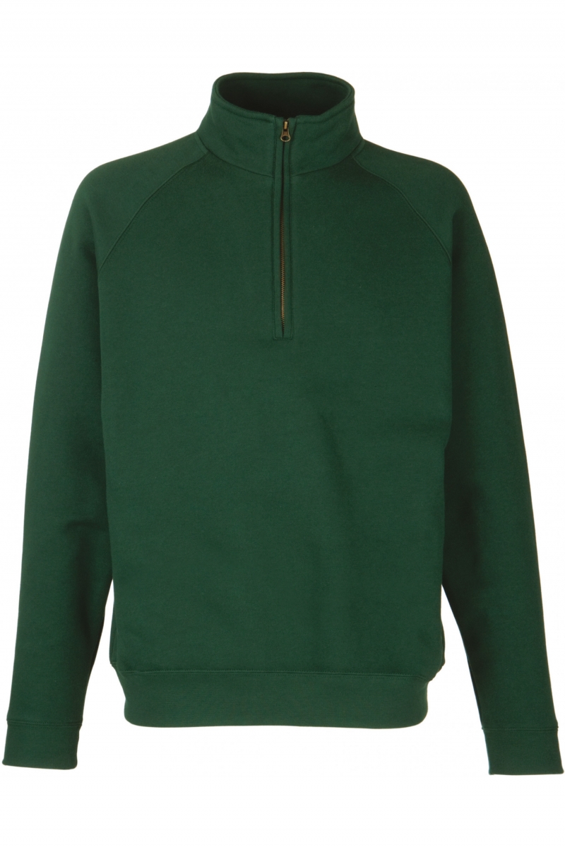 SC165 Premium Zip Neck Sweat Bottle Green