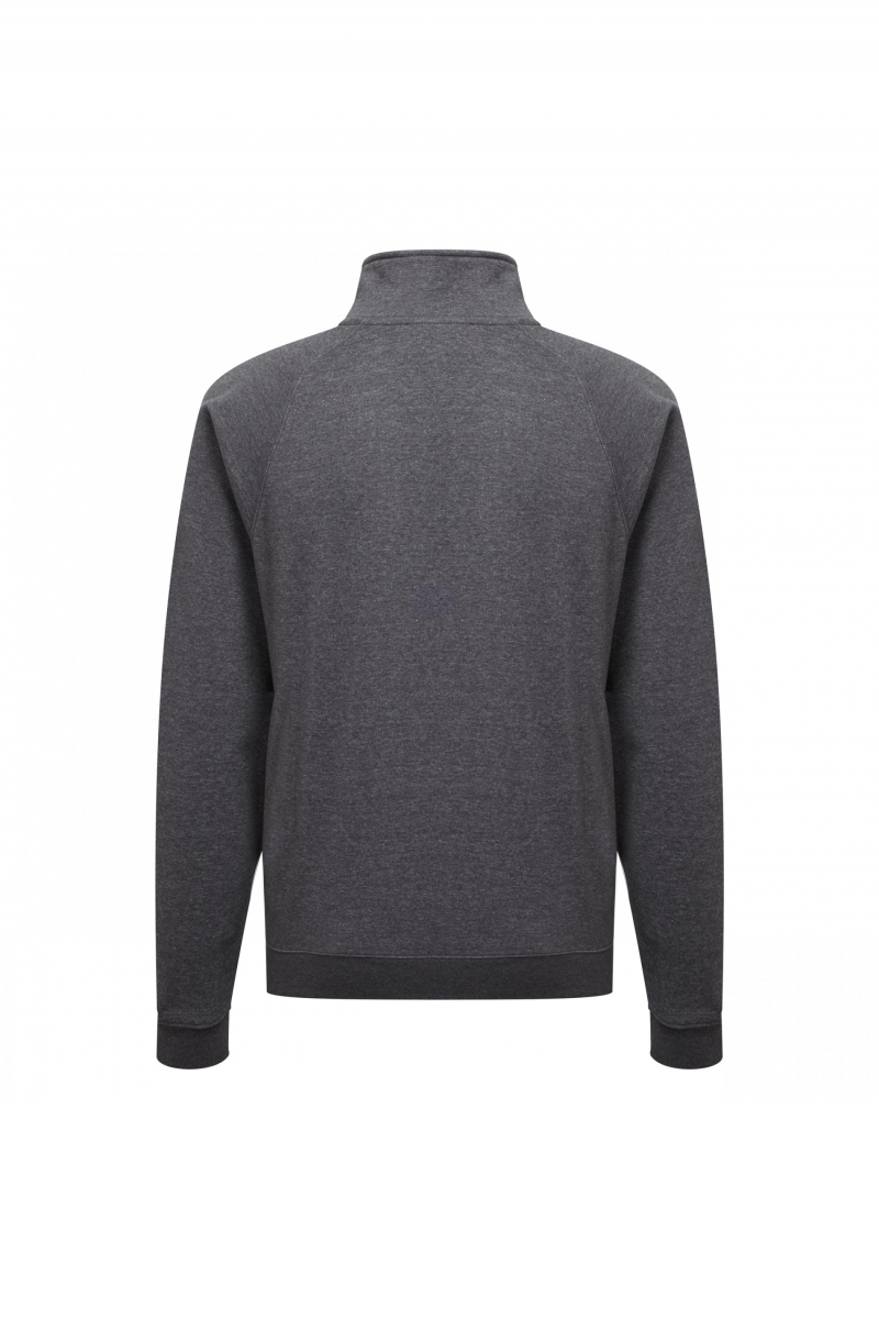 SC165 Premium Zip Neck Sweat Dark Heather Grey