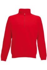 SC165 Premium Zip Neck Sweat Red