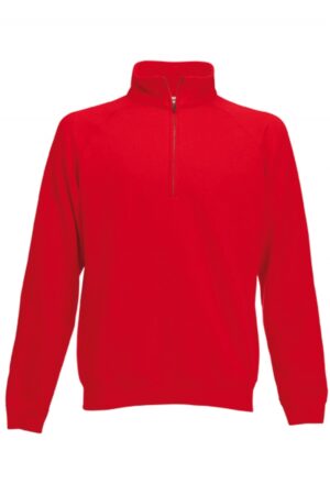 SC165 Premium Zip Neck Sweat Red