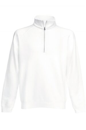 SC165 Premium Zip Neck Sweat White