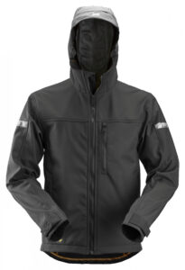 1229 Softshell met Kap Zwart