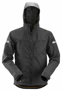 1229 Softshell met Kap Zwart