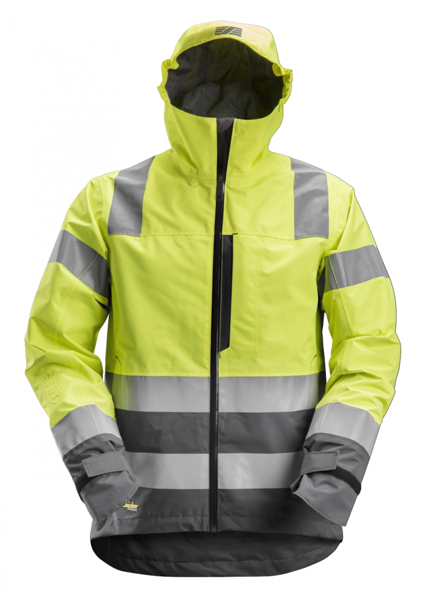 1330 Waterproof Shell Jacket Klasse 3 Hi-Vis Geel / Grijs