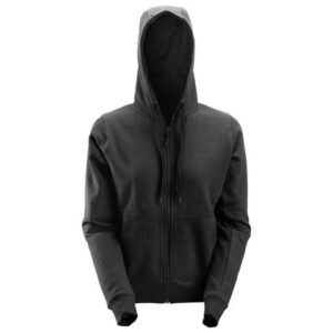 2806 Dames Hoodie met Lange Rits Zwart