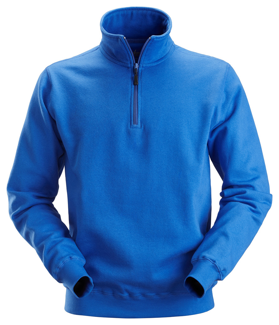 2818 Sweatshirt met 1/2 Rits Blauw